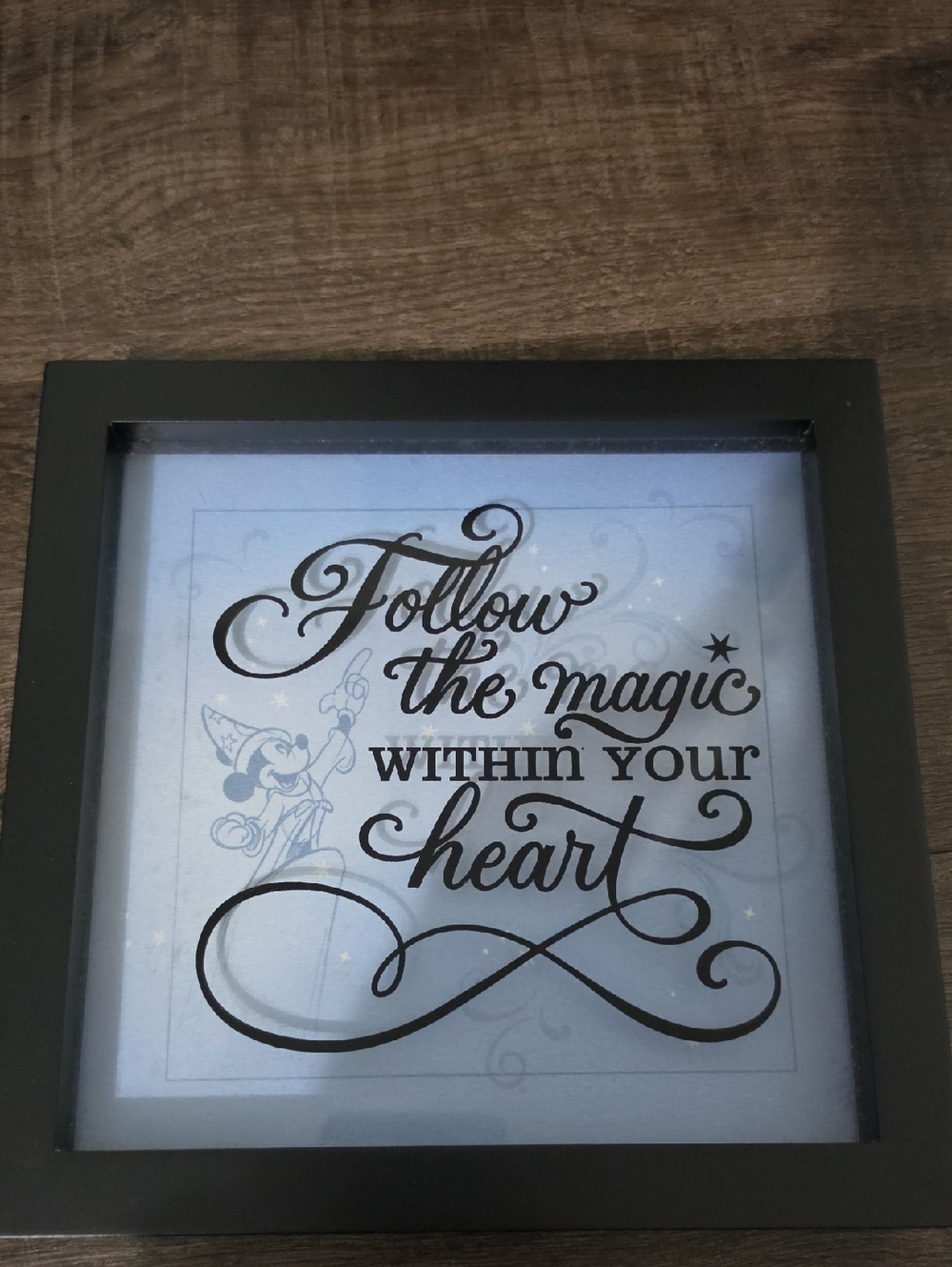 Disney Black Framed Inspirational Wall Art - Black and Light Blue